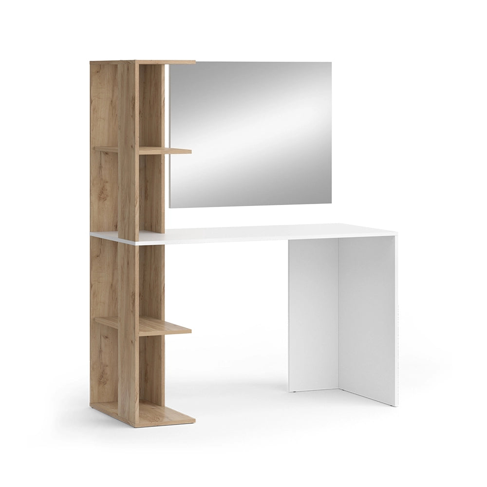 Vicco Tavolo da toeletta Bianco/Sonoma 122.2 cm con specchio