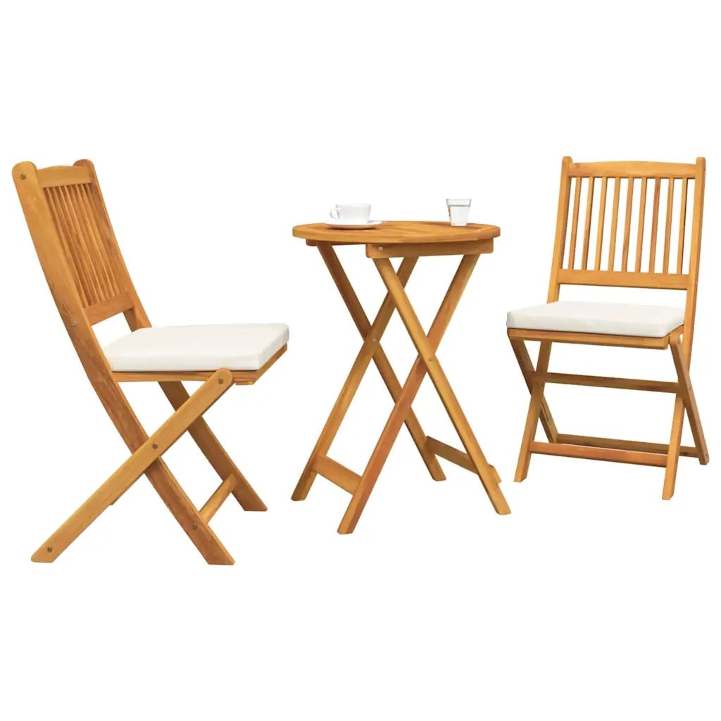 Set Bistro da Giardino 3 pz | Set Salotto da Giardino Marrone Legno di Acacia Massello