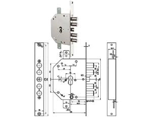 SERRATURA TRIPLICE INFIL. C/SCROCCO CIL. EU. CLEVER BLINDATE 2151 PE  mm.60 SX (2151PEN11NCL/FL)    CR