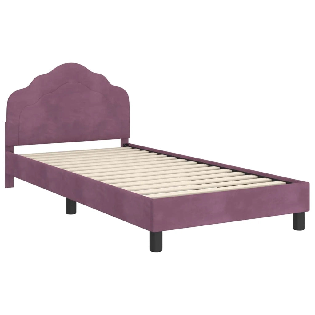 Struttura letto bambini con testata Viola 90 x 190 cm Velluto 42010954