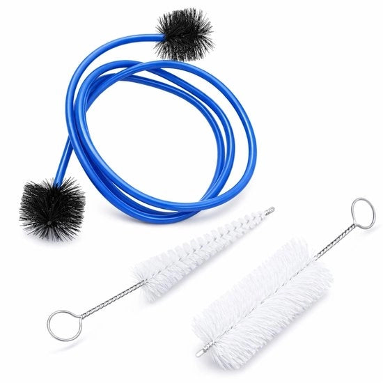 Set di spazzole di pulizia - Spazzola cilindrica - Spazzola a cono - Spazzola a serpentina flessibile - Kit di manutenzione tromba - Spazzole morbide - Kit di manutenzione tromba