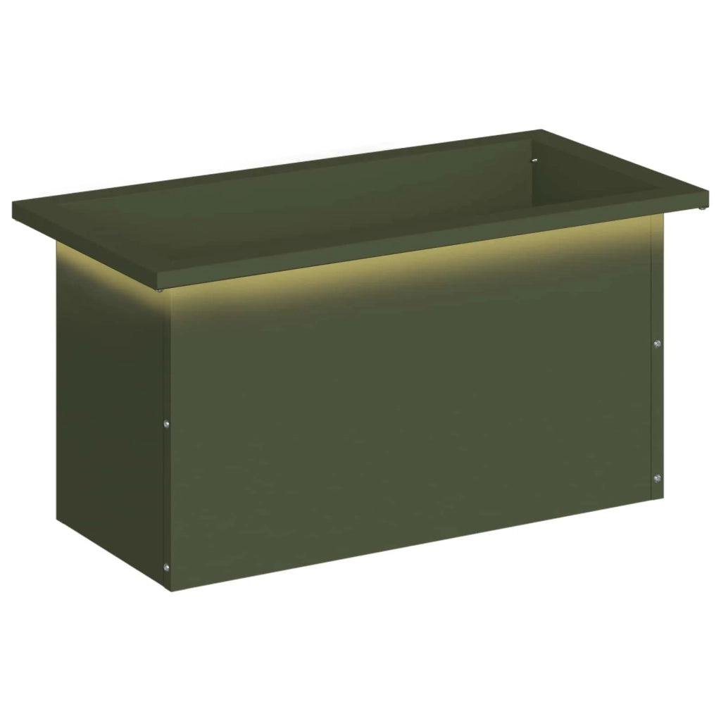 Fioriera da giardino con LED Verde Oliva 30 x 60 x 30 cm 8008090