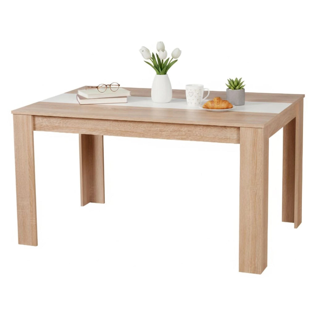 Simala, Tavolo Fisso 6 Posti, 135x80.5x74.5h cm Marrone Rovere