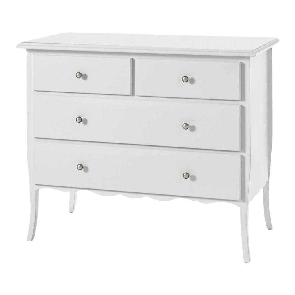 ComÒ 4 cassetti classico bianco opaco 112x52x91 (6068) - Mobili 2G