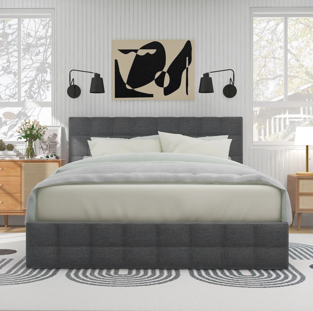 Letto matrimoniale 140x200 cm con 4 cassetti e materasso