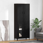 Credenza Rovere Nero 69,5 x 34 x 180 cm Legno multistrato 3416237
