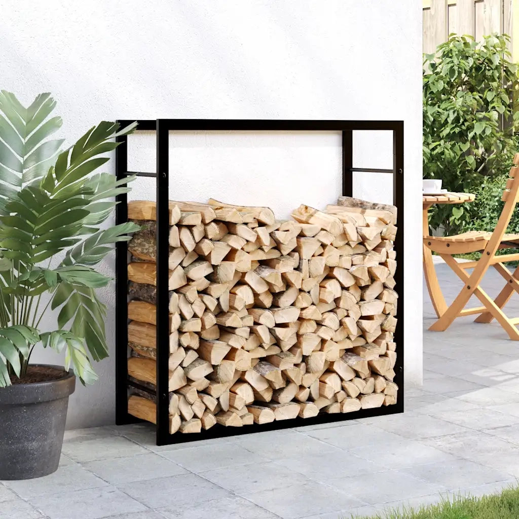 Portalegna Nero Opaco 80x28x86 cm in Acciaiocod mxl 102733