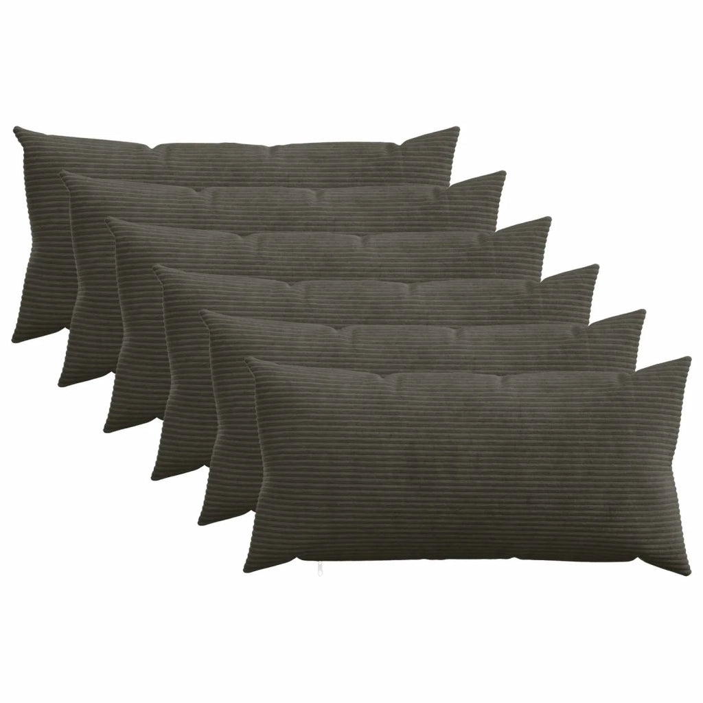 Federa 6 pcs HEERLEN Antracite 40 x 80 cm corduroy 909920