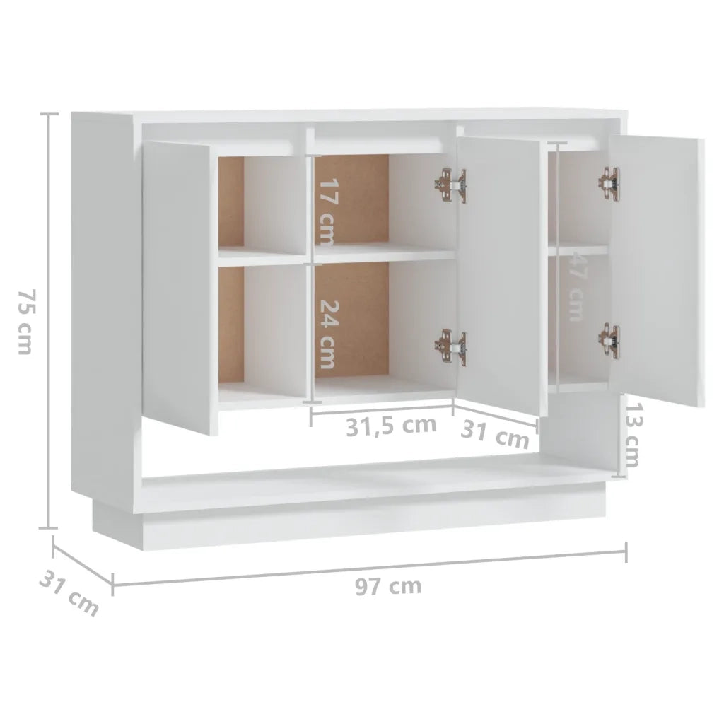 Credenza Bianca 97x31x75 cm in Truciolato