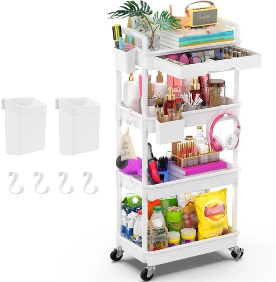 Carrello per bagno sostenibile - trolley multifunzionale per la conservazione - 1 pezzo - materiale di alta qualità