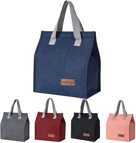 Tas per pranzo isolante - Portatile e multifunzionale - 1 pezzo - Grigio - Materiale cationico