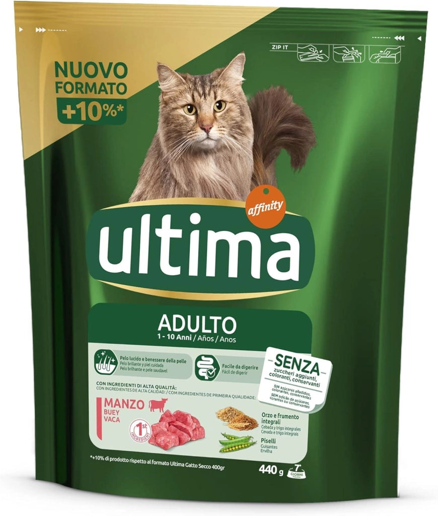 ULTIMA CROCCHETTE PER GATTO ADULTO 1-10 ANNI 440 GR FACILE DA DIGERIRE GUSTO MANZO