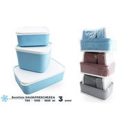 Trade Shop - Set 3 Contenitori Barattolo Salvafreschezza Alimenti Cibi Freezer Ermetico 947676 -