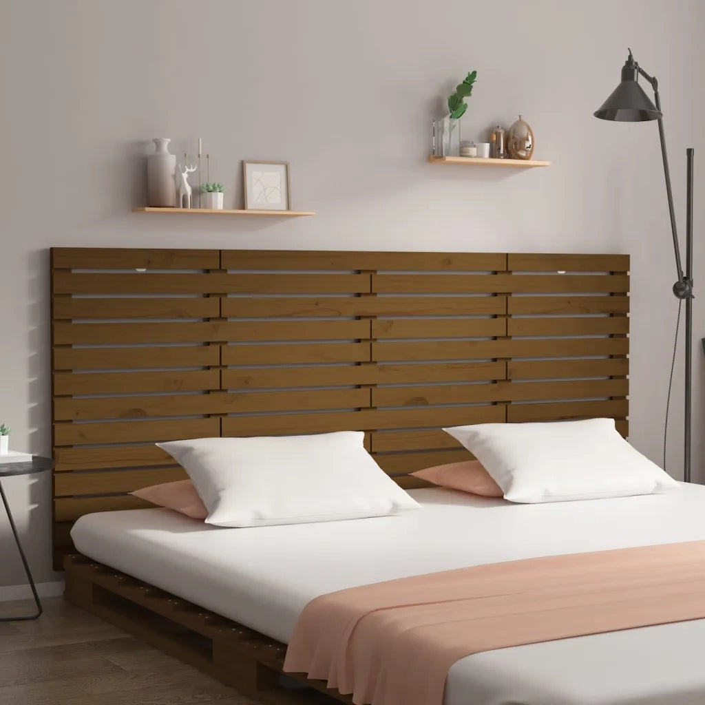 Testiera da Parete Ambra 166x3x91,5cm in Legno Massello di Pino