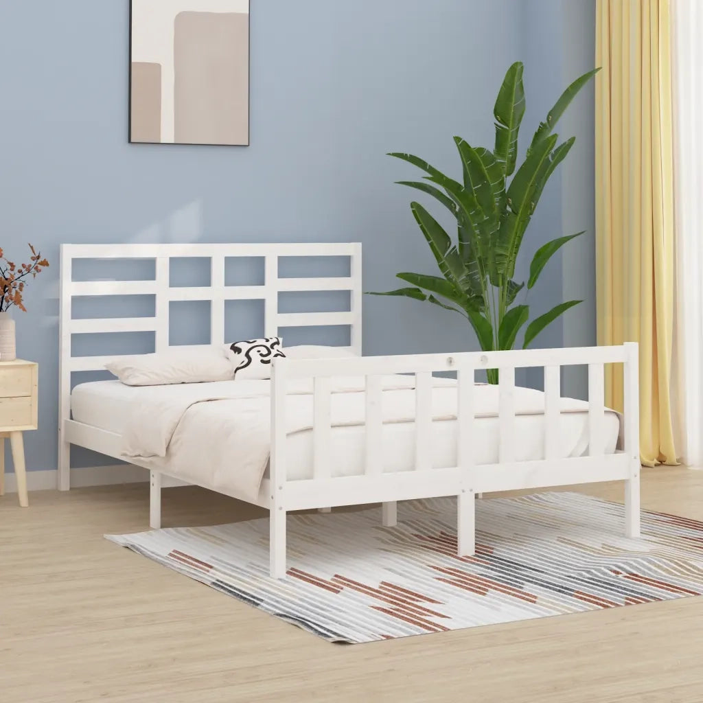 Giroletto senza Materasso-Struttura Letto Bianco 120x200 cm Legno Massello Pino 706415