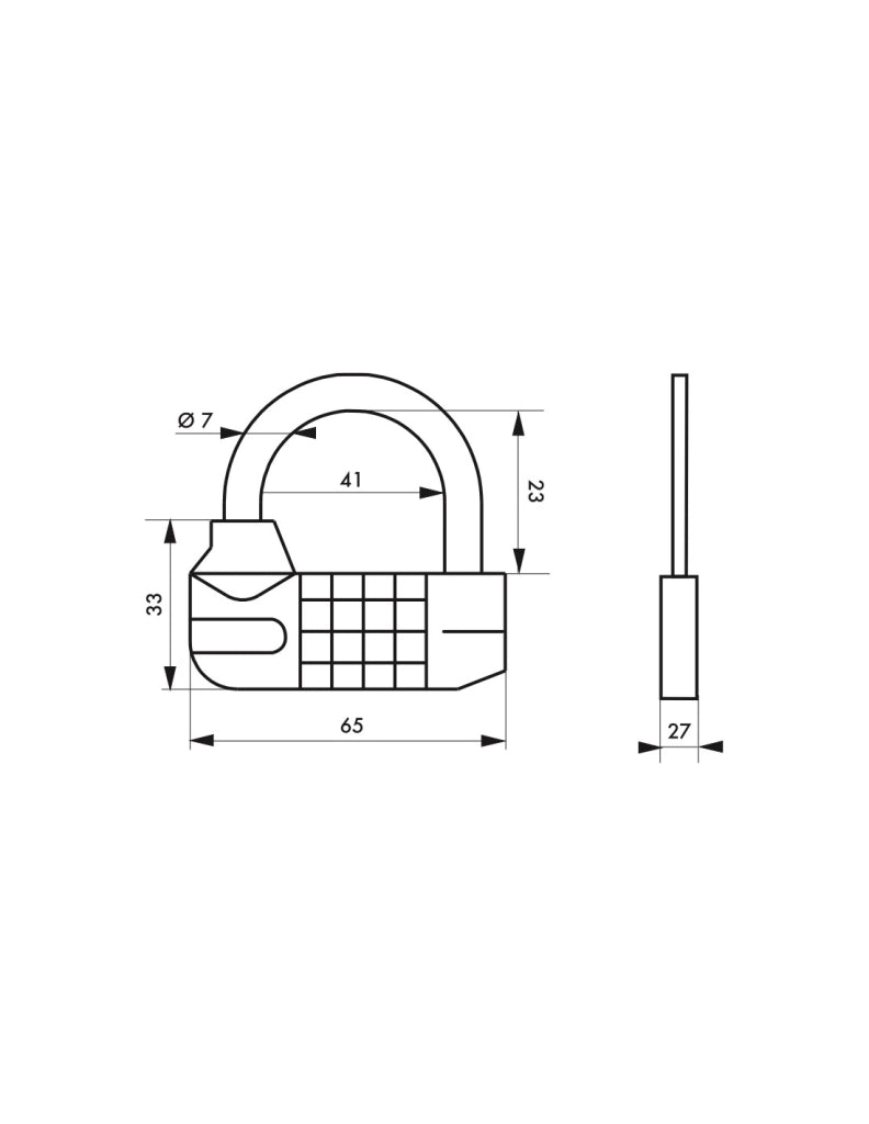 Lucchetto SP Saturn code, interno, arco in acciaio nichelato, 4 cifre - Serrurerie de Picardie
