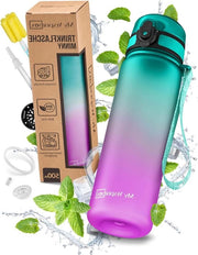 Biberon per bambini - libero da latte - 350/500/750 ml - blu/verde - privo di BPA - leggero in tritan