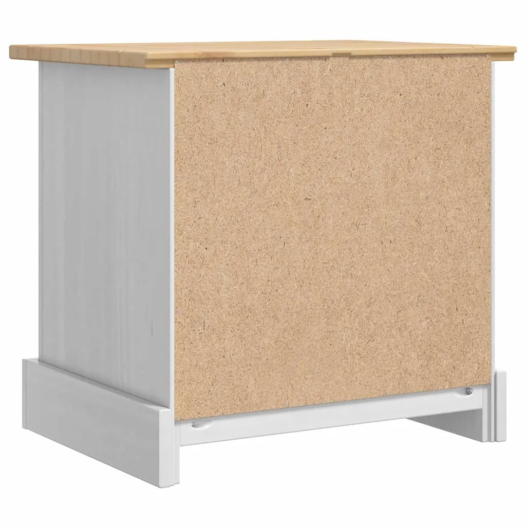 Comodino Corona Bianco 53 x 39 x 47 cm Pino massello