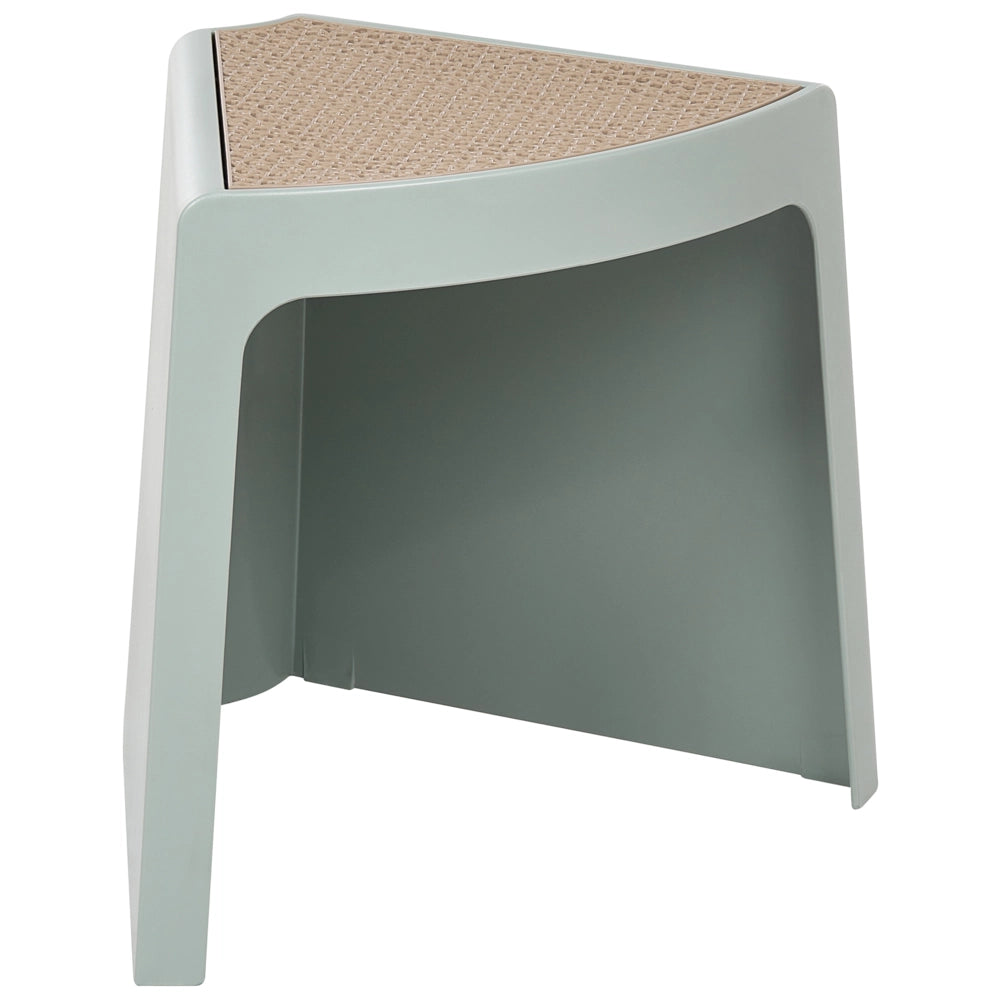 Set da 4 sgabelli da giardino in materiale sintetico verde chiaro sedute aggiuntive per patio poggiapiedi impilabili