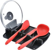 Sostituto di coperchio in silicone - supporto per coperchio di pentola - supporto per posate - supporto per cucchiaio - supporto per coperchio - supporto per coltelli - gancio per posate - coperchio per pentola - posacenere per stuzzicadenti nero