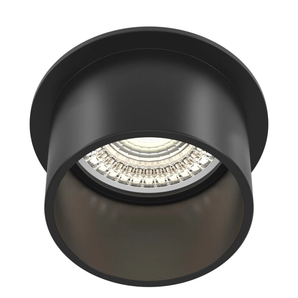 Faretto Da Incasso Moderno Reif Alluminio Nero 1 Luce Diffusore Nero