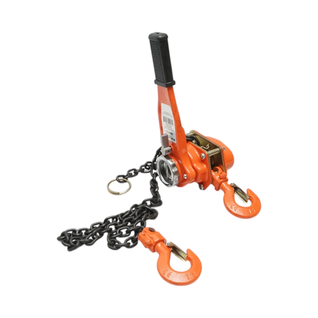 Paranco manuale a leva da 750 kg, catena da 1,5 m, gancio di sicurezza Breckner Germany