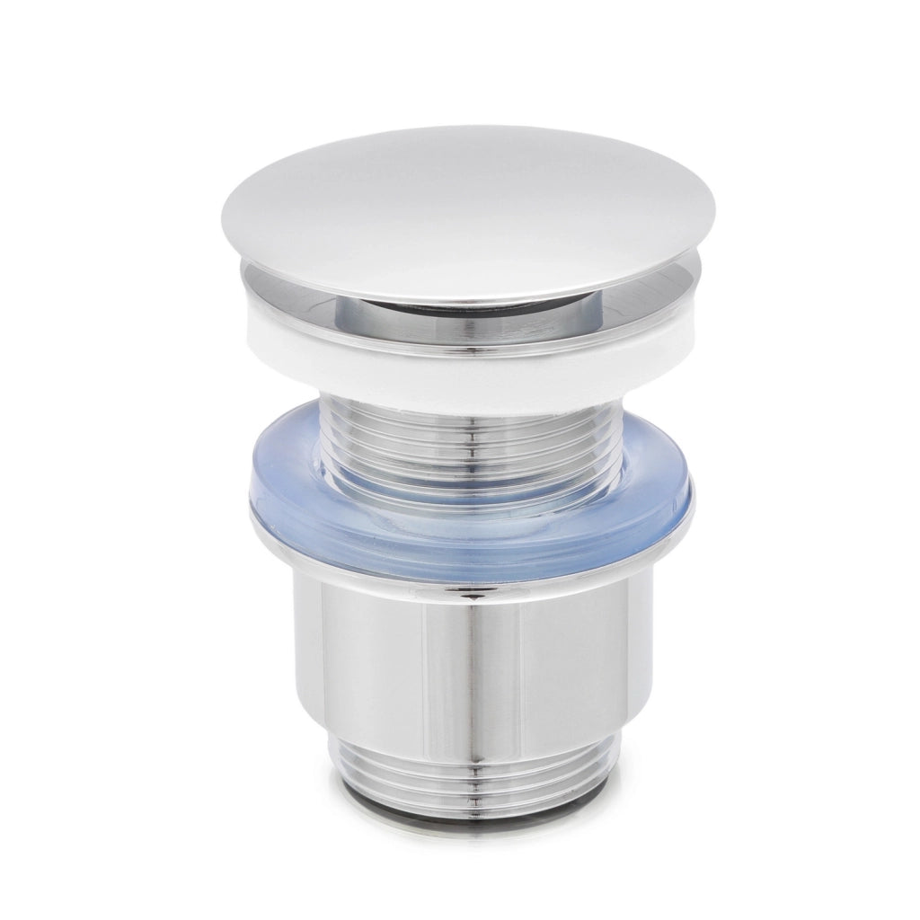 Piletta di scarico click-clack universale per lavabo e bidet senza troppo pieno in ottone cromato | Moulin