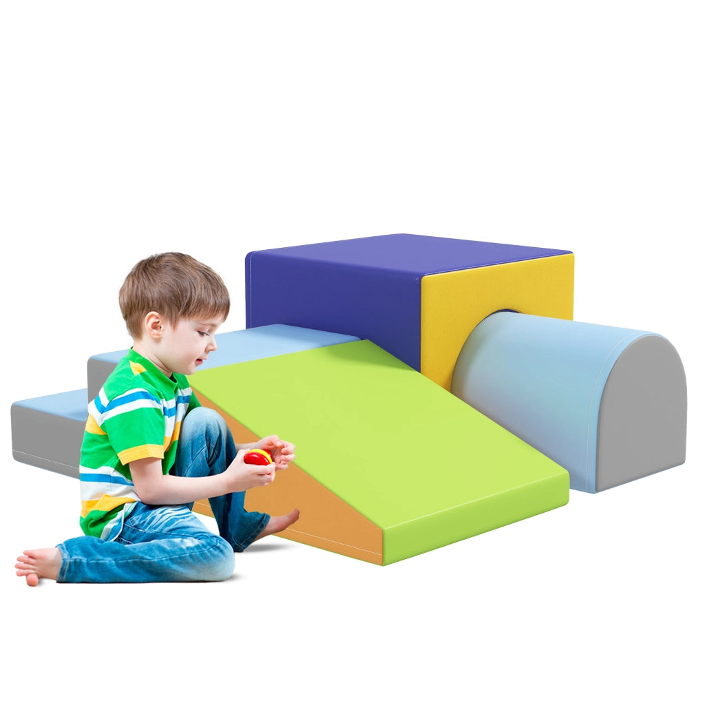 Set di blocchi morbidi per arrampicata e scivolo ¨C zephmum ¨C Pelle sintetica, Multicolore