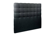 Testiera in tessuto bouclé nero imbottita L160 cm