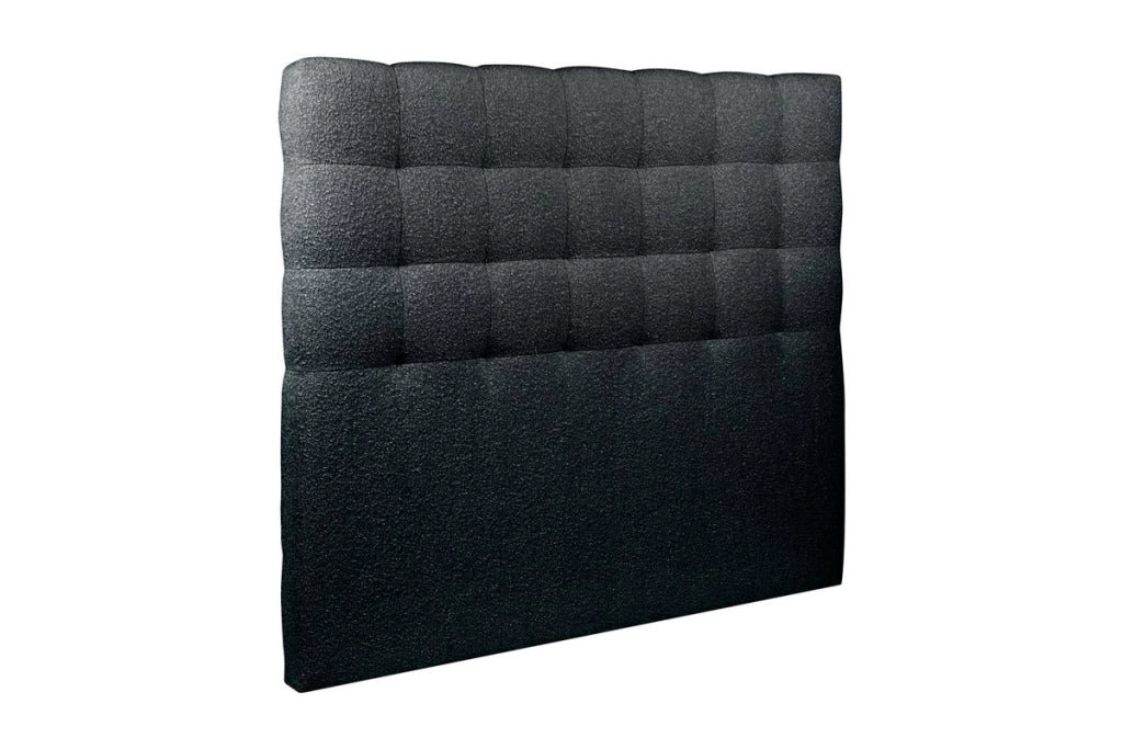 Testiera in tessuto bouclé nero imbottita L160 cm