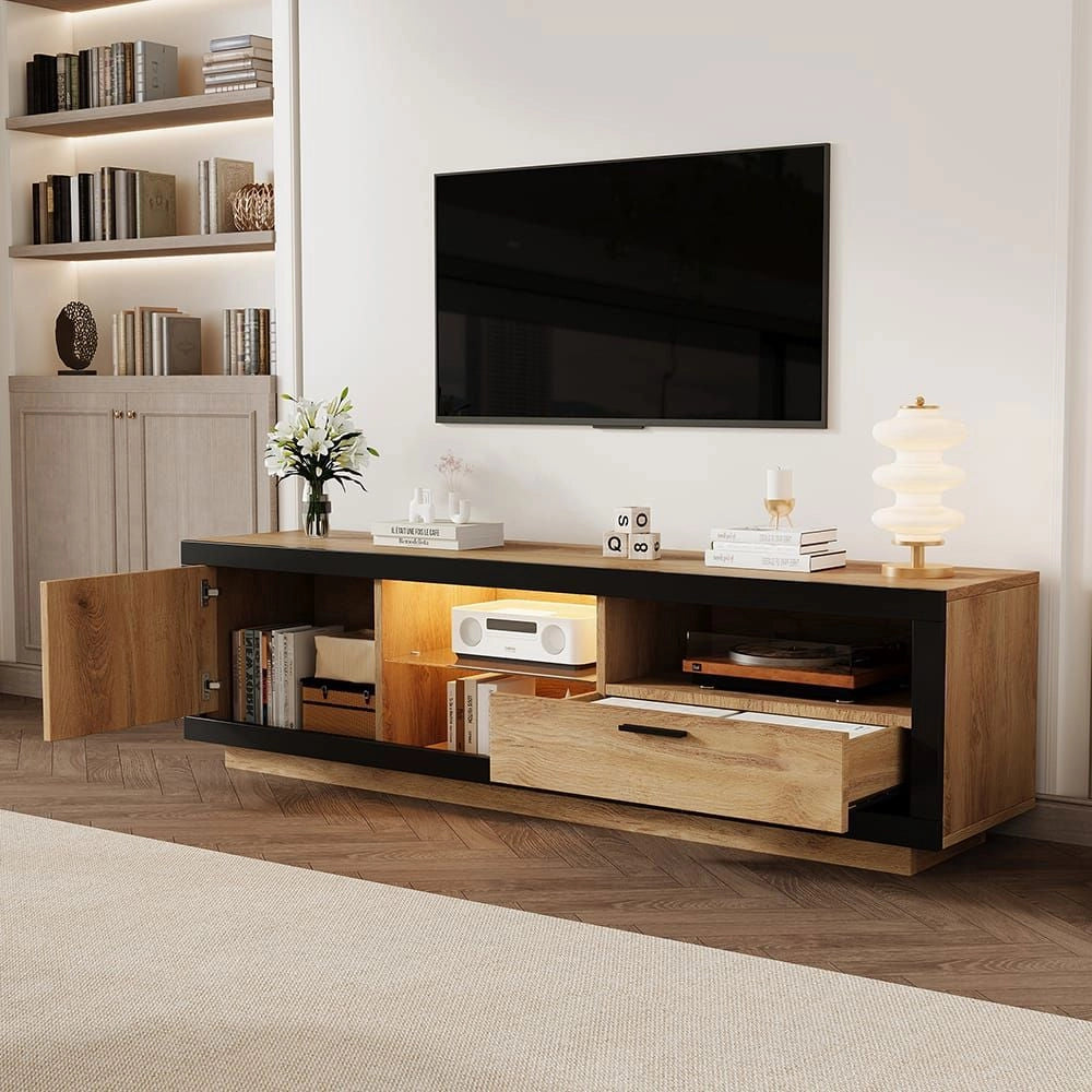Media center gaming - Xylo - Nero/quercia vetrine per 70"