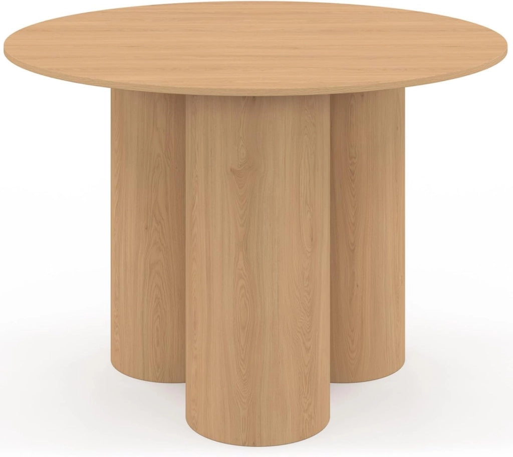 Tavolo da pranzo rotondo Eloise piede centrale cilindrico 6 persone faggio 110 cm
