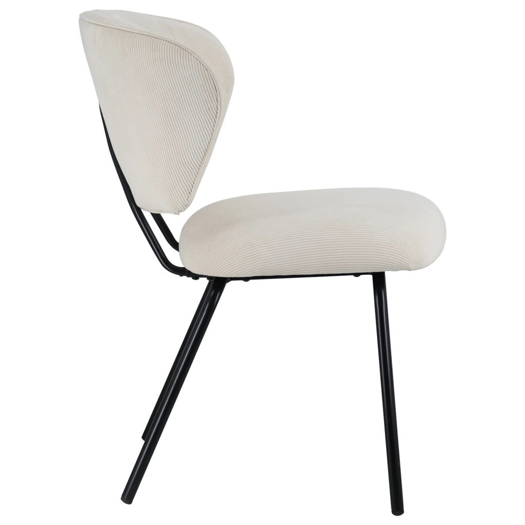 Set di 2 sedie NILSA in velluto a coste beige