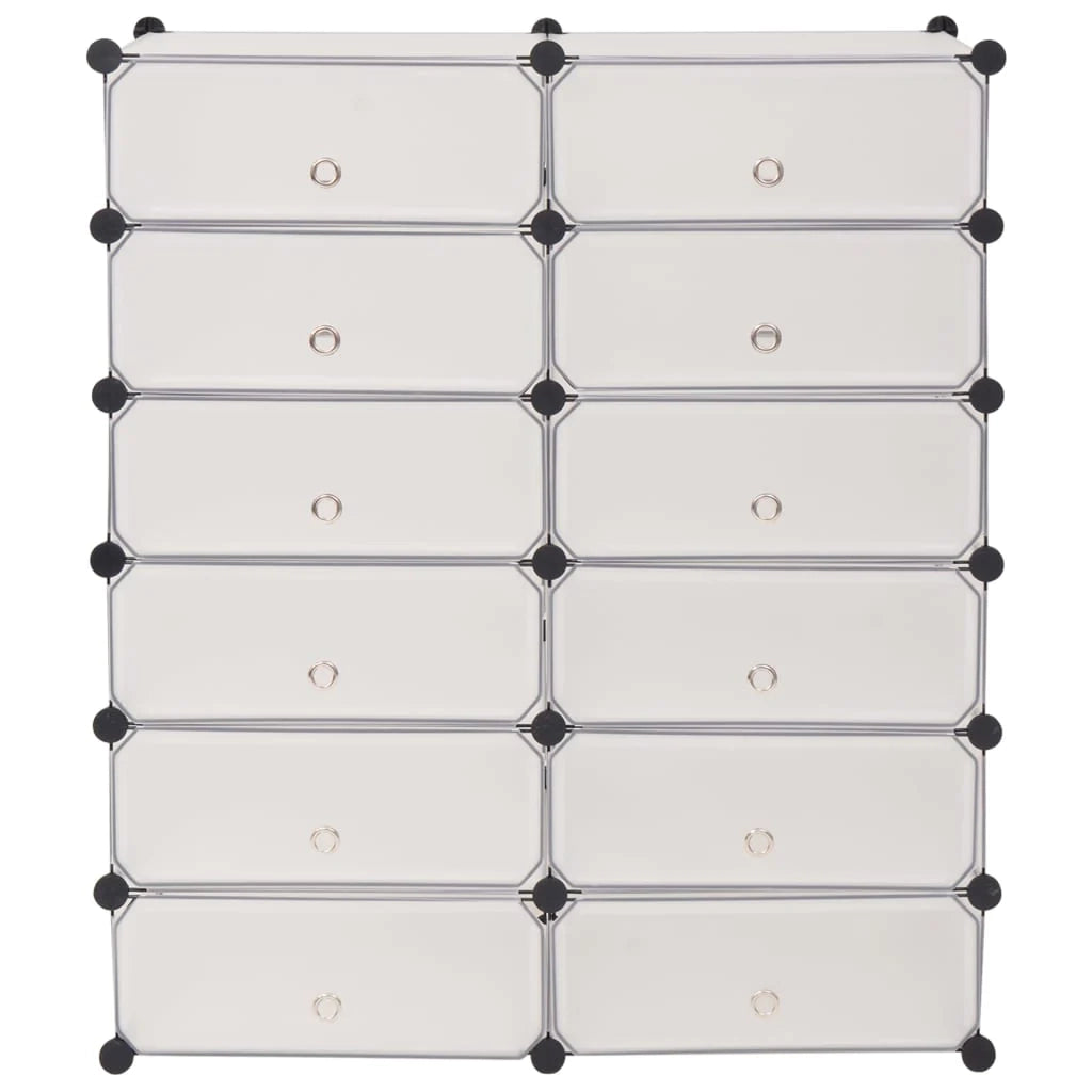 Scarpiera mobile contenitore per scarpe mobile ingresso/corridoio/soggiorno con 12 scomparti bianco 02_0021404