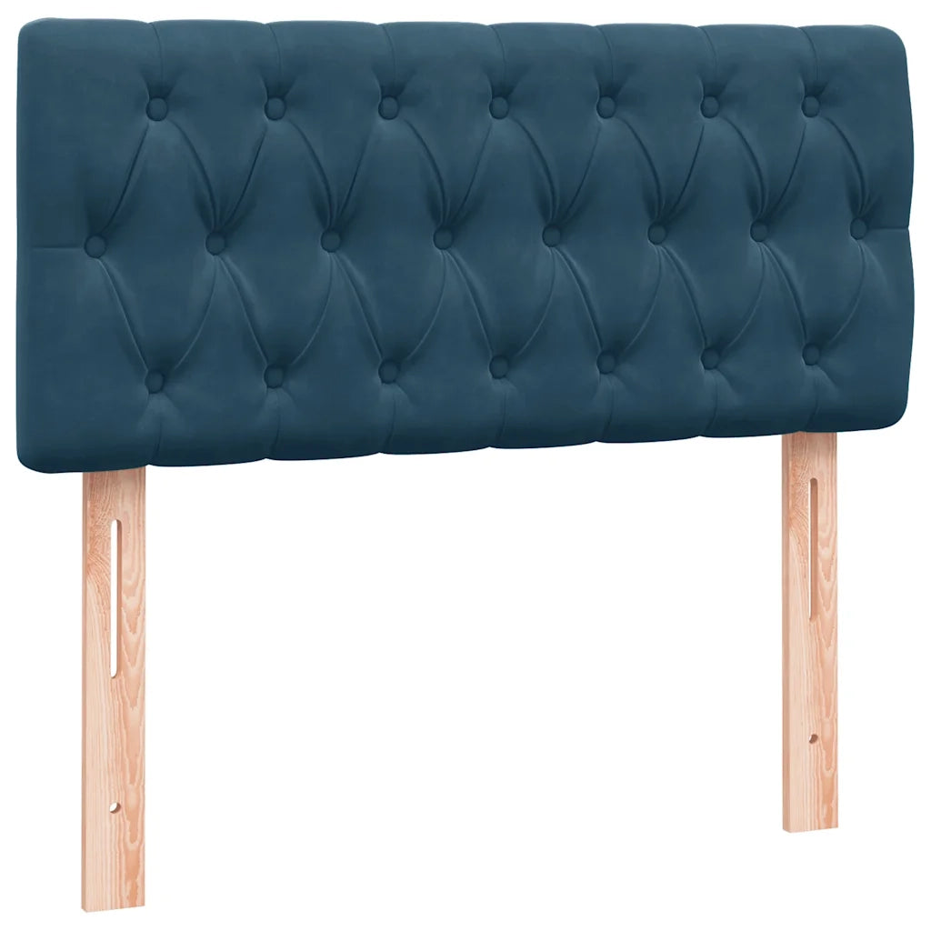 Letto a Molle con Materasso e LED Blu Scuro 80x220 cm Velluto 3317197