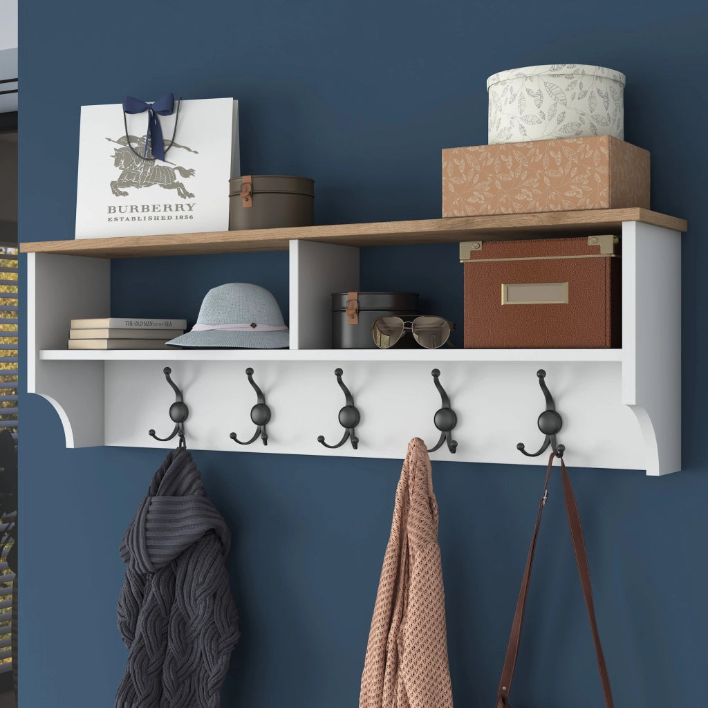 Appendiabiti in legno "Pino" - 120 x 22 x 37 cm - Bianco