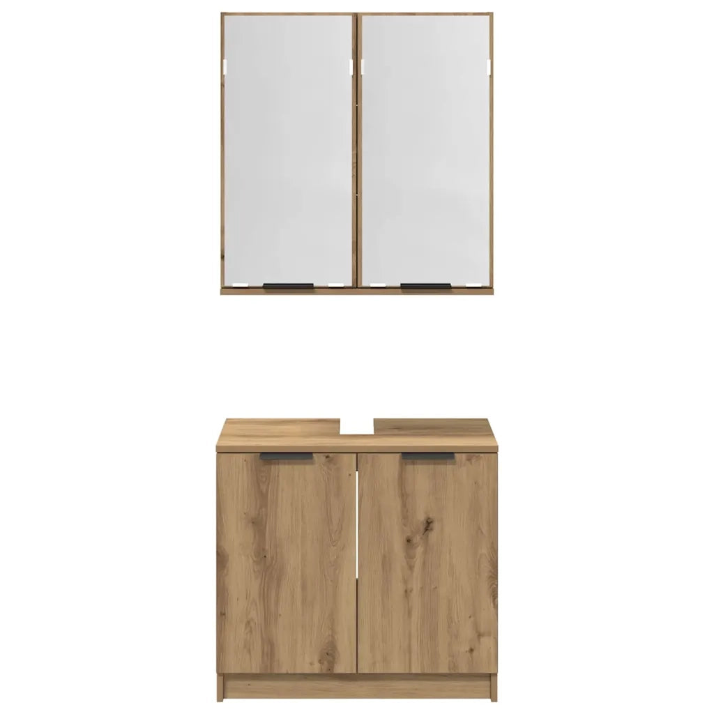 Set di Armadi da Bagno Rovere artigianale Legno multistrato