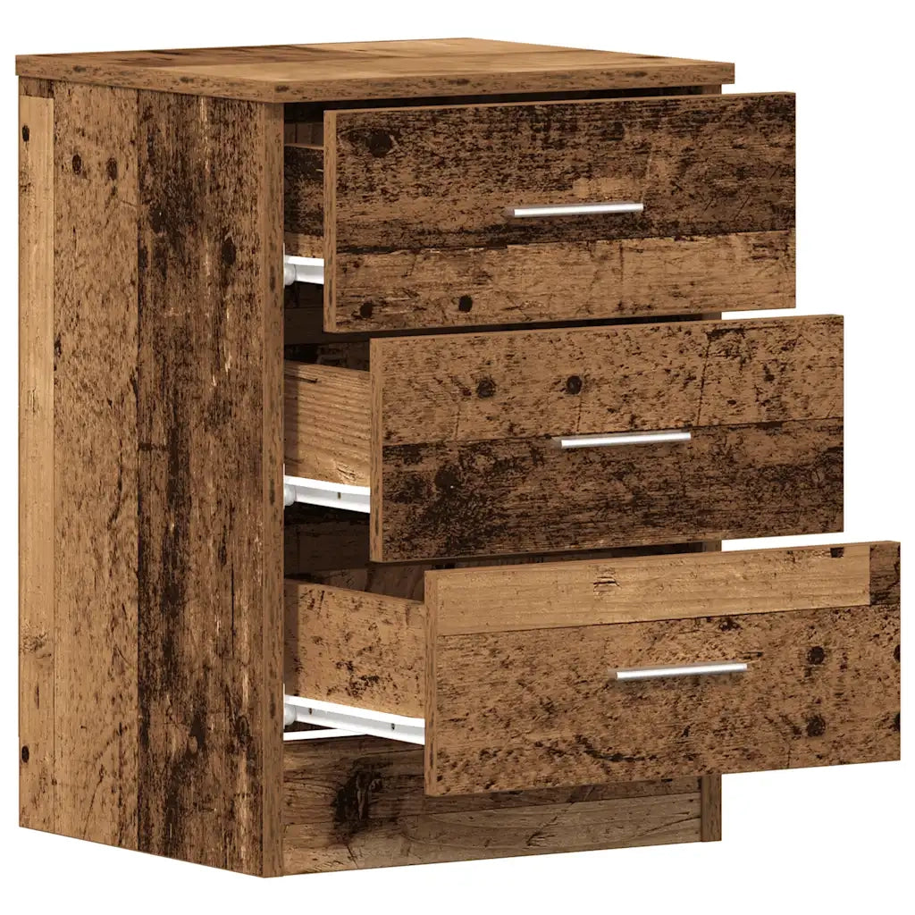 Comodino | Armadio da Notte | Mobiletto da notte Legno Antico 38x35x55 cm in Legno Multistrato
