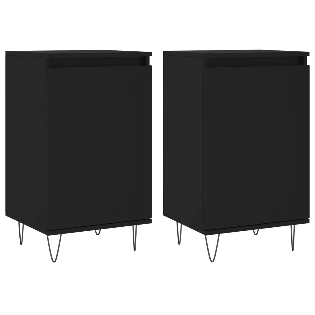 Credenze 2 pz Nere 40x35x70 cm in Legno Multistrato 831055