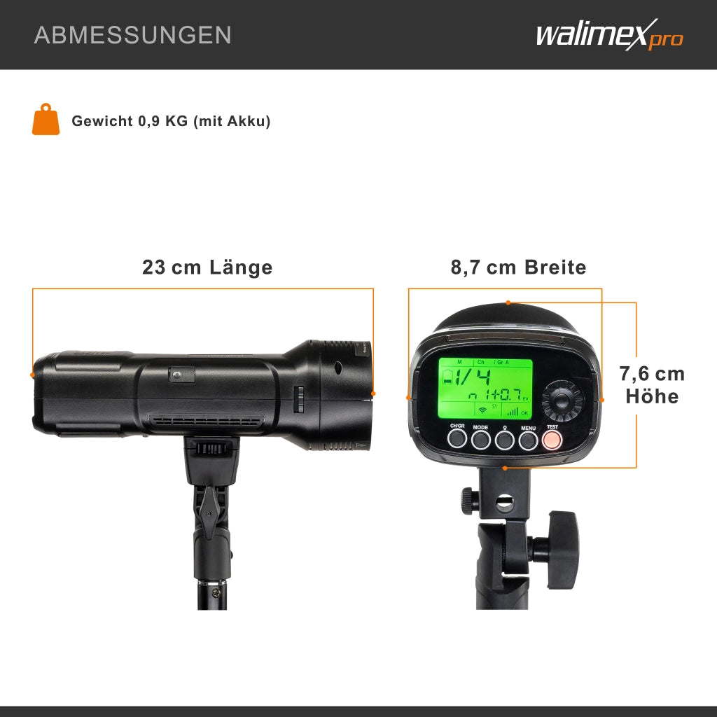 Flash fotografico a batteria Mover 200 TTL, portatile con ricevitore a 2,4 GHz, compatibile HSS e TTL, capacità di 2.900 mAh, potenza 200 W, per fotografia outdoor