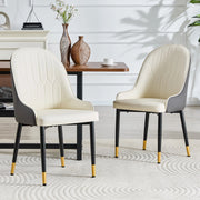 Set di 2 sedie da pranzo in PU bianco e grigio scuro