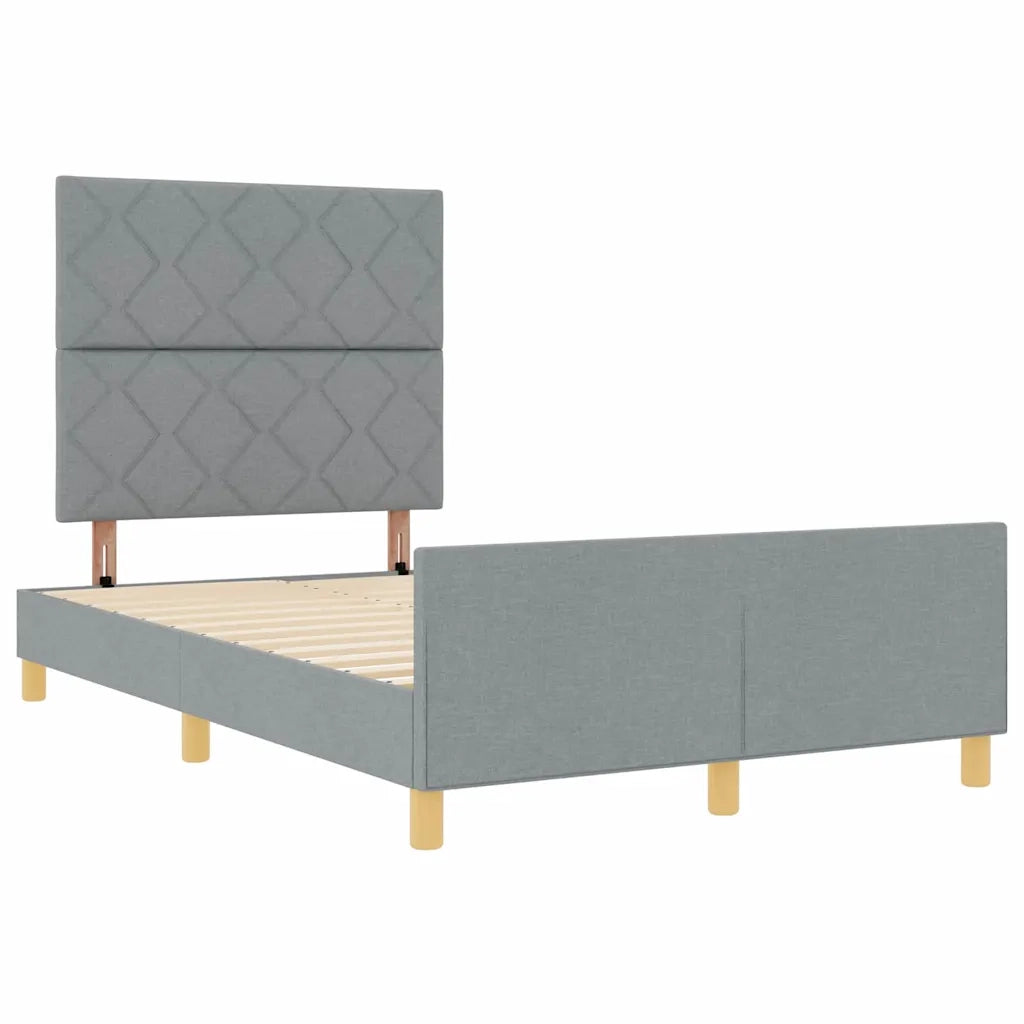 Struttura del letto Grigio chiaro 120 x 190 cm Tessuto