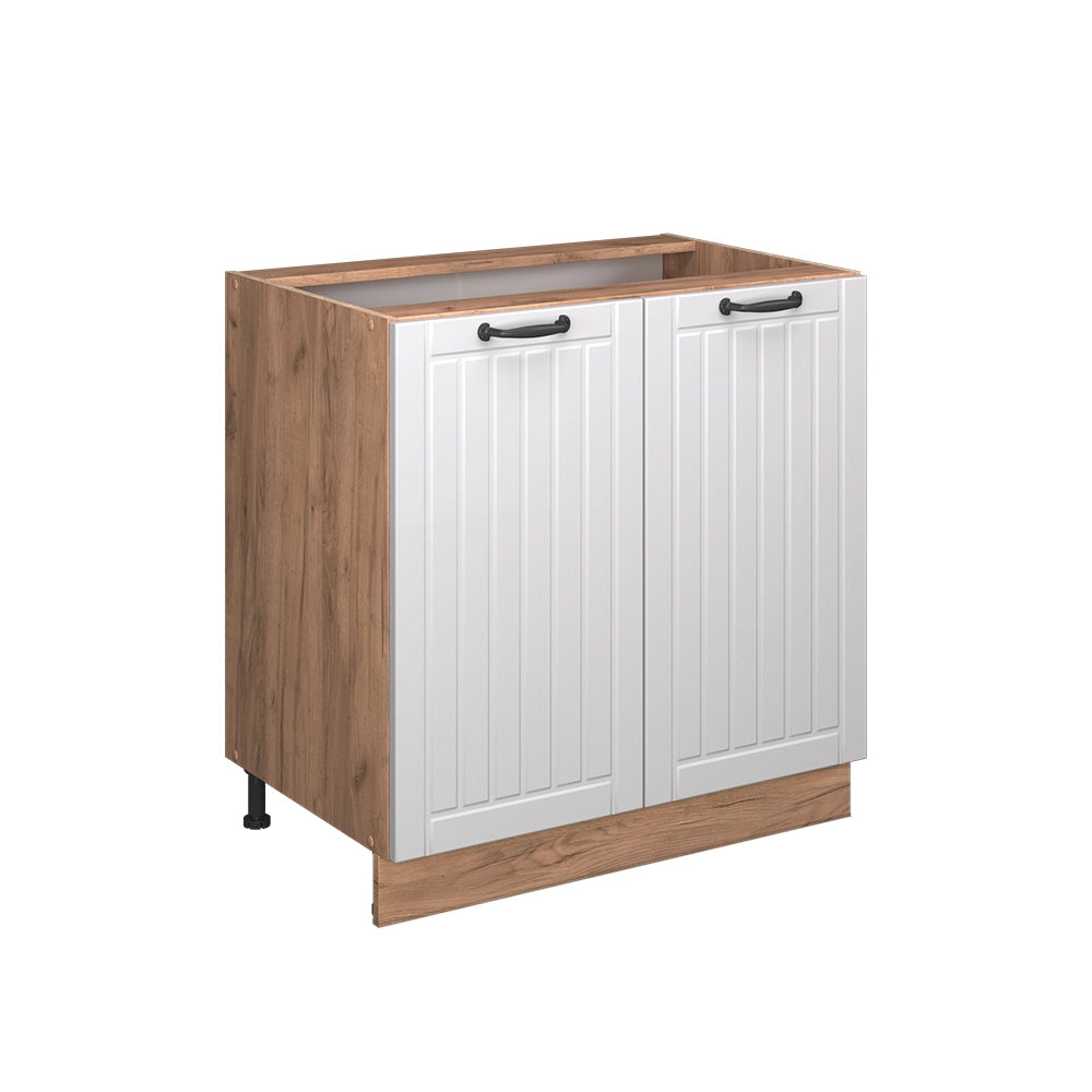 Vicco Mobiletto base cucina Bianco casa di campagna 80 cm con ripiano, senza piano di lavoro
