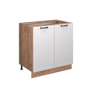 Vicco Mobiletto base cucina Bianco casa di campagna 80 cm con ripiano, senza piano di lavoro