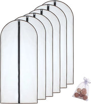Cassaforte trasparente con cerniera e palline di cedro - Set da 6 - 60 cm x 153 cm - Nero