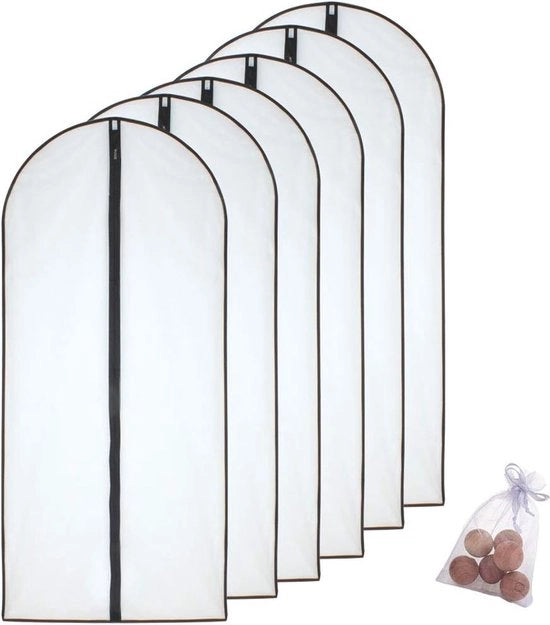 Cassaforte trasparente con cerniera e palline di cedro - Set da 6 - 60 cm x 153 cm - Nero