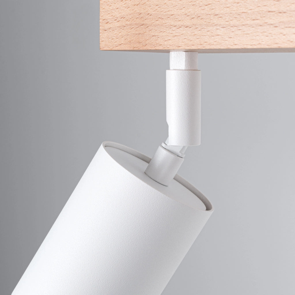 Plafoniera spot doppio bianca/legno 2xGU10 Pure Lume