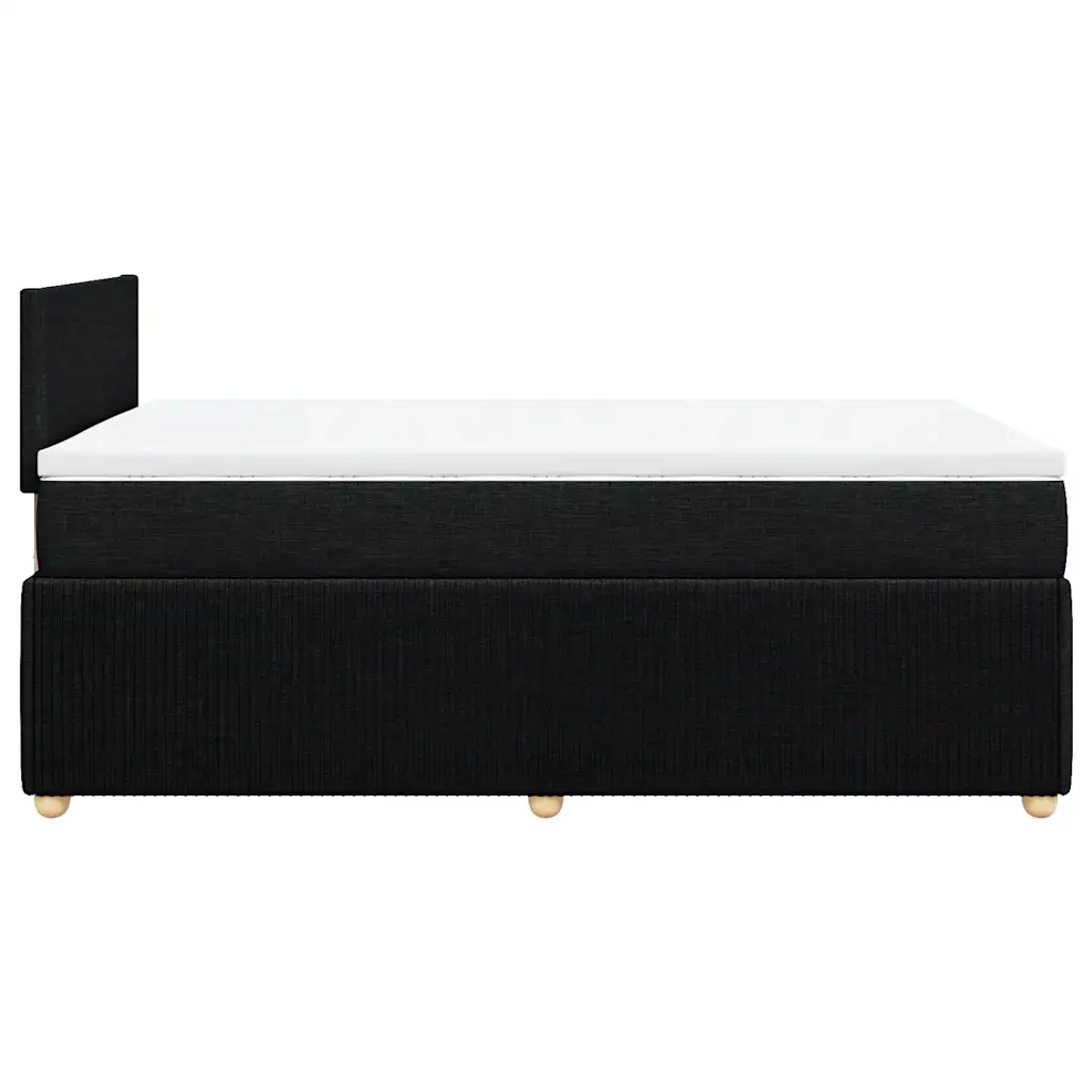 Giroletto a Molle con Materasso Nero 120x200 cm in Tessuto