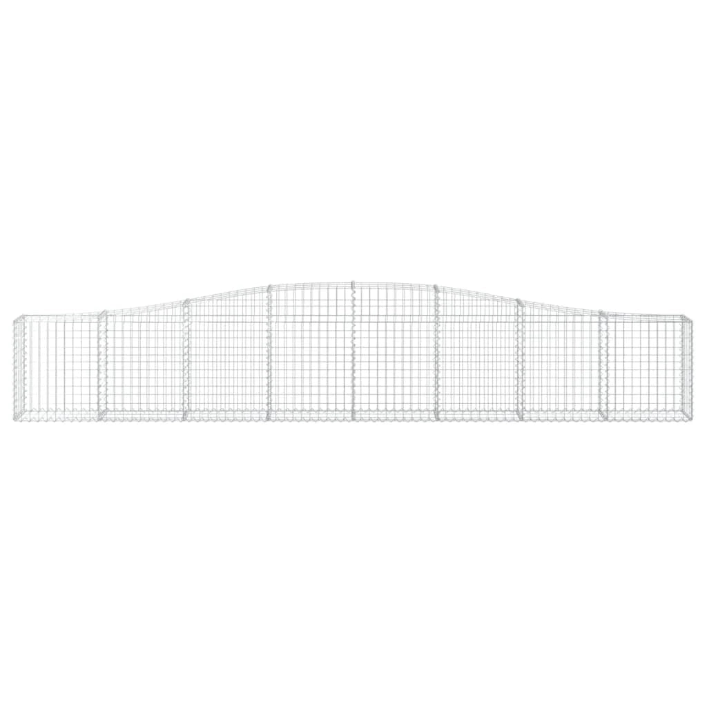 Set di 2 gabbioni ad arco per recinzione gabbia o muro di contenimento 400 x 30 x 60/80 cm ferro zincato argento 02_0041396