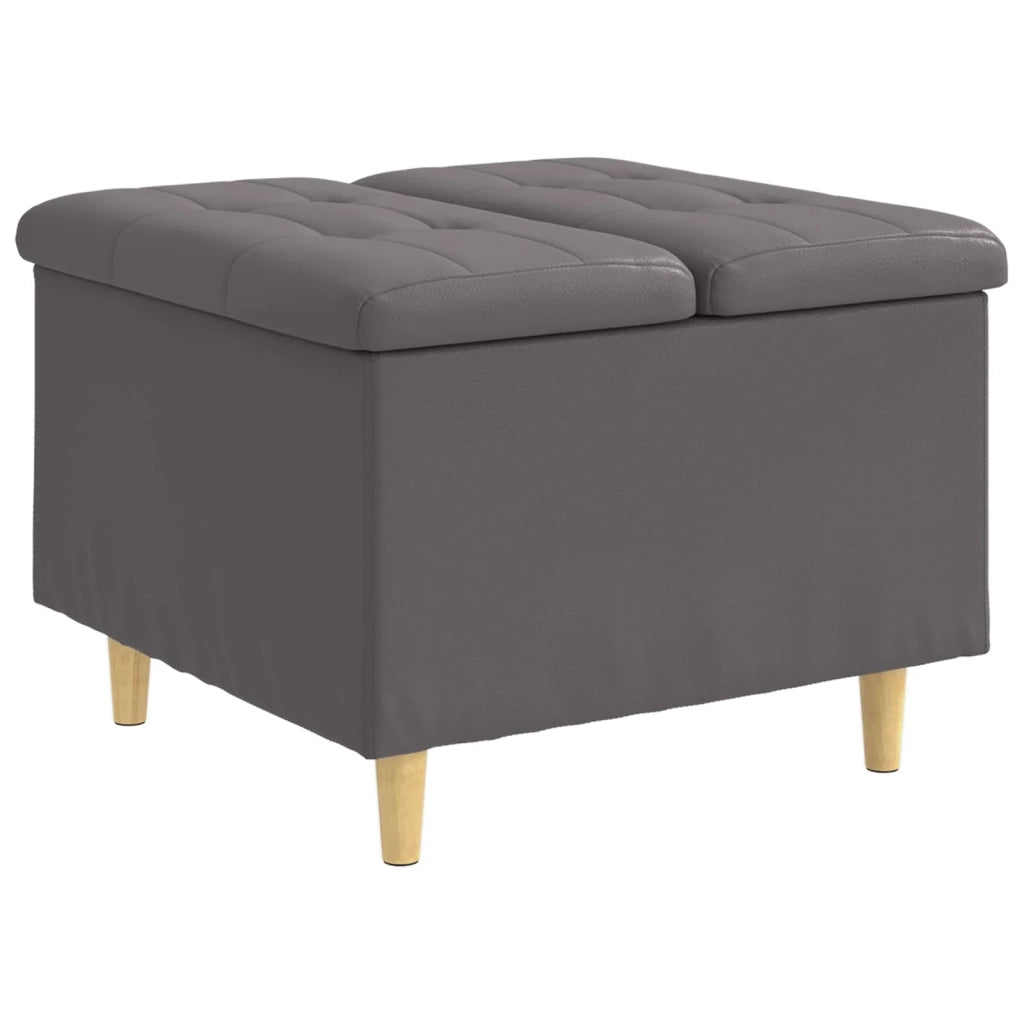 Pouf contenitore Grigio 60 x 60 x 45 cm Pelle sintetica 876830